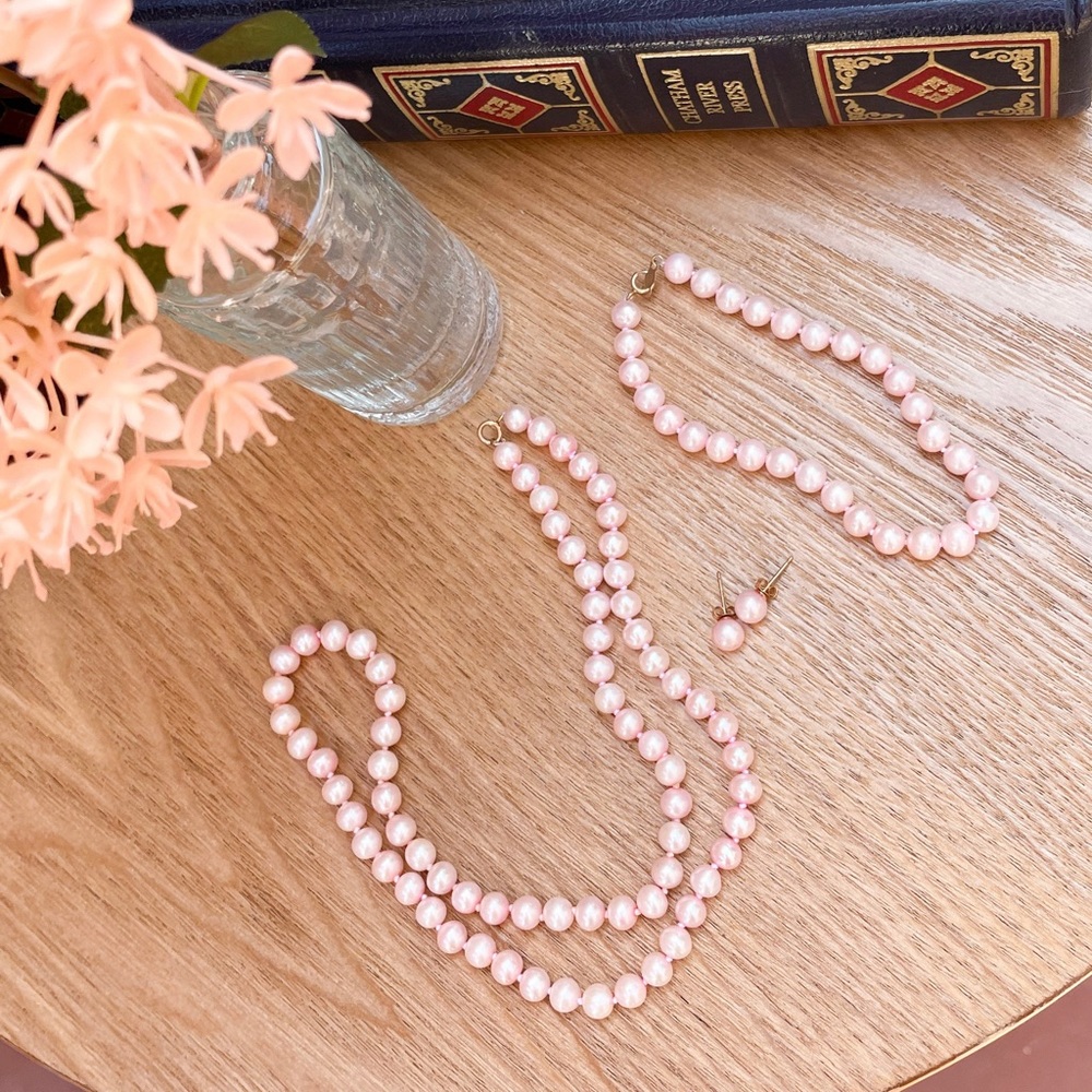 Pink Pearl Jewelry Set
